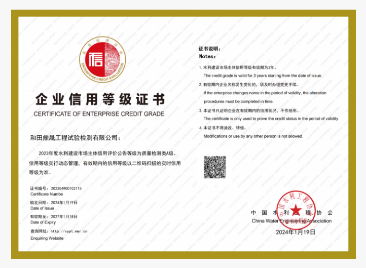 企業(yè)信用等級(jí)證書